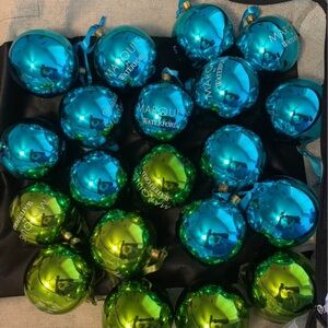 Waterford Marquis Blue and Green Ornaments